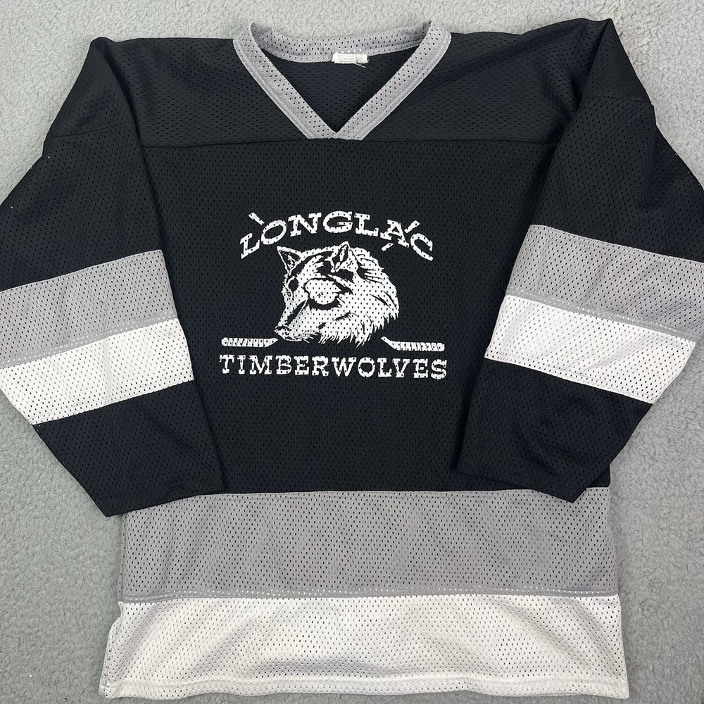 Vintage Longlac Timberwolves Ice Hockey Jersey Thunder Bay Canada Ontario Sz M